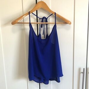 Forever 21 Royal Blue Necktie Loose Blouse